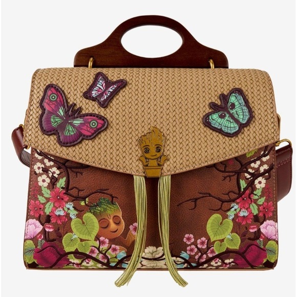 Loungefly Handbags - NEW! Loungefly MARVELS Guardians of the Galaxy Groot Floral Crossbody Bag